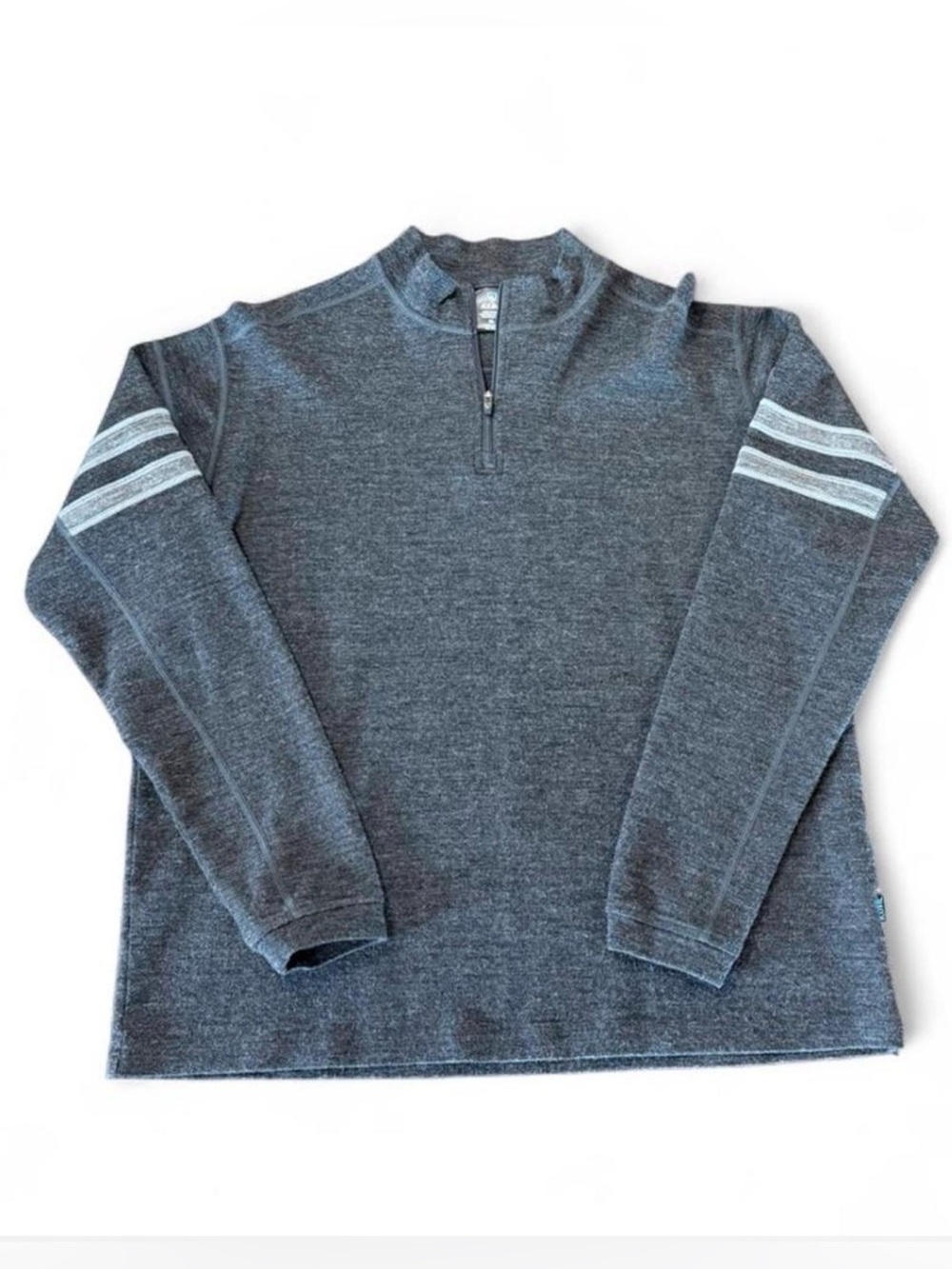 Kuhl Men's XL 100% merino wool Quarter-Zip Pullover Sweater - Charcoal Gray